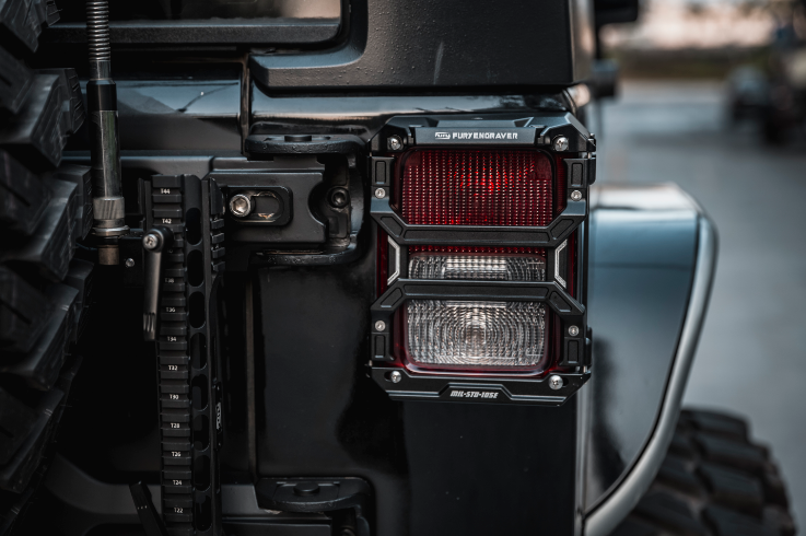RT-TCZ Pair Tail Light Guard Cover For Jeep Wrangler JK 2007-2017 - Stainless Steel, Black